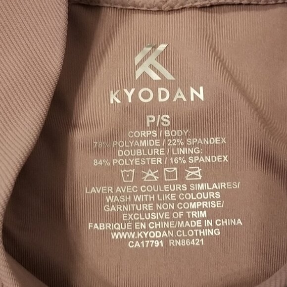 Mauve Mock Neck Sports Bra Kyodan Small w/ Removable Padding Cropped Top Pink - Picture 2 of 7